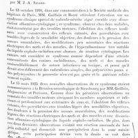 0157 - Page 95 - Société de neurologie de Paris. Séance du 10 janvier 1929. L'influence de la ponction lombaire dans la narcolepsie en apparence idiopathique, par J. Lhermitte et Roques / Sur un cas de polyradiculo-névrite curable avec dissociation albumino-cytologique. Syndrome de Guillain et de Barré, par MM. François, G. Zuccoli et G. Montus..., présentés par M. J.-A. Sicard