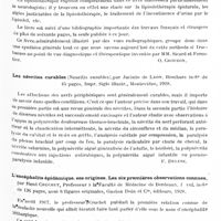 0183 - Page 121 - Analyses. Bibliographie. Diagnostic et thérapeutique par le lipiodol, par J.-A. Sicard et J. Forestier (Clinique et radiologie), Masson et Compagnie, éditeurs, Paris, 1928 / Les névrites curables (Neuritis eurables), par Jacinto de Leon... Impr. Siglo illustr., Montevideo, 1928 / L'encéphalite épidémique, ses origines. Les six premières observations connues, par René Cruchet..., Gaston Doin et Compagnie, éditeurs, 1928