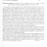 0185 - Page 123 - Analyses. Bibliographie. Les ordonnances du médecin praticien, 250 répertoires de thérapeutique clinique, Masson et Compagnie, éditeurs, 1928... / The opium problem, by Charles E. Terry et Mildred Pellens..., édité par le Bureau d'hygiène sociale de New-York, 1928