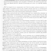 0195 - Page 133 - Analyses. Neurologie. Études spéciales. Cerveau. Constatations anatomo-pathologiques dans un cas de double hémianopsie avec conservation du champ visuel maculaire. Contribution à l'étude des voies visuelles cérébrales (Reperto anatomo-pathologico in un caso di doppia emianopsie con conservazione del campo visivo maculare. Contributo allo studio vie visive cerebrali), par Alberto Bencini. Rivista di Neurologia... / Considérations sur les hémianopsies périphériques et centrales (Algunas consideraciones sobre hemianopsias perifericas y entrales), par H. Lea-Plaza et C. E. Luque. Revista medica de Chile...