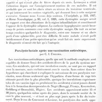 0330 - Page 266 - Société de neurologie de Paris. Séance du 7 février 1929. A propos du procès-verbal. Sinusite sphénoïdale avec abcès du troisième ventricule, par C. I. Urechia / Paralysie faciale après une vaccination antirabique, par C. I. Urechia