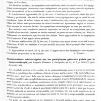 0423 - Page 359 - Analyses. Psychiatrie. Études spéciales. Psychoses organiques. Les altérations de l'écriture dans la paralysie générale, avant et après la malariathérapie (Le alterazioni della scrittura nella paralisi progressiva, prima e dopo la malarioterapia), par Eug. de Angelis... Archivio generale di Neurologia, Psichiatria e Psichoanalysi... / Considérations médico-légales sur les paralytiques généraux guéris par la malariathérapie, par Auguste Wimmer. L'Encéphale...