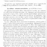 0426 - Page 362 - Réunion neurologique de Strasbourg (Filiale de la Société de neurologie de Paris). Séance du 15 mai 1926. Communications et présentations. Syndrome myotonique atrophique, par le Dr Folly / Le réflexe cutanéo-auriculaire, par le Dr Draganesco