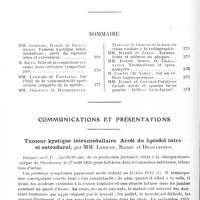 0432 - Page 368 - Réunion neurologique de Strasbourg (Filiale de la Société de neurologie de Paris). Séance du 15 novembre 1926. Sommaire / Communications et présentations. Tumeur kystique intramédullaire. Arrêt du lipiodol intra- et extradural, par MM. Leriche, Barré et Draganesco