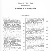 0529 - Page 461 - Société de neurologie de Paris. Séance du 7 mars 1929. Sommaire