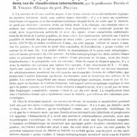 0588 - Page 520 - Société de neurologie (Société Purkyne) de Prague. Séance du 16 janvier 1929. Troubles psychiques après fractures du crâne dans la sénilité, par M. O. Janota et Mlle Springlova (Clinique psychiatrique du Prof. Heveroch) / Images radiographiques et artériographiques des vaisseaux dans deux cas de claudication intermittente, par le Professeur Prusik et M. Volicer (Clinique du Prof. Pelnar)