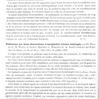 0624 - Page 554 - Analyses. Neurologie. Études spéciales. Cerveau. L'hémorragie cérébrale massive consécutive au ramollissement cérébral thrombosique, par Jean Lhermitte et N. Kyriaco. Encéphale... / Réflexions sur deux observations d'encéphalite à forme méningée, par Pr. Merklen, M. Wollf et Adnot. Bulletins et mémoires de la Société médicale des hôpitaux de Paris... / Deux cas d'encéphalite aiguë avec troubles psychiques précédés dans un cas par un lichen plan, par Fribourg-Blanc et Gauthier. Bulletins et mémoires de la Société médicale des hôpitaux de Paris...
