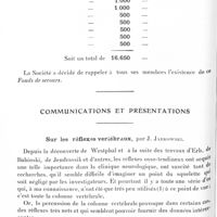 0698 - Page 628 - Société de neurologie de Paris. Séance du 10 avril 1929. Fonds de secours / Communications et présentations. Sur les réflexes vertébraux, par J. Jarkowski