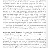 0726 - Page 656 - Société de neurologie de Varsovie. Séance du 1er février 1929. Sarcome primitif de la pie-mère, par R. Arend et Z. Messing (Clinique neurologique du Pr Orzechowski) / Papillome malin (plexoma malignum) du plexus choroïde, par Nathalie Zand et J. Mackiewicz (Laboratoire neurobiologique de la Soc. scient. de Varsovie. Dir. E. Flatau)