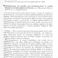 0727 - Page 657 - Société de neurologie de Varsovie. Séance du 1er février 1929. Papillome malin (plexoma malignum) du plexus choroïde, par Nathalie Zand et J. Mackiewicz (Laboratoire neurobiologique de la Soc. scient. de Varsovie. Dir. E. Flatau) / Médulloblastome du cervelet avec métastases dans la moelle épinière et les hémisphères cérébraux, par J. Mackiewicz (Service du Dr Flatau, à l'hôpital Czyste)