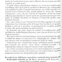 0868 - Page 798 - Société de neurologie de Paris. Séance du 2 mai 1929. Communications et présentations. Radiographie. - Dispositif antidiffusant comportant deux grilles mobiles, par M. E. Puthomme (présenté par M. Guillain) / Au sujet d'une déficience musculaire constante dans certains cas de paralysie infantile, par M. Bidou (présenté par M. Guillain) / Obésité glandulaire précoce avec atrophie optique, par MM. Félix Terrien, Henri Schaeffer et Jean Blum