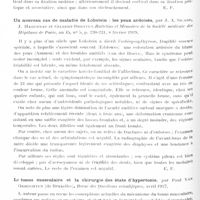 0912 - Page 842 - Analyses. Neurologie. Études générales. Sémiologie. Considérations sur le rire automatique. Le stade d'élaboration du rire chez le nourrisson et le rire réflexe associatif, par Lucien Cornil et Jean Pacaud. Paris médical... / Un nouveau cas de maladie de Lobstein : les yeux ardoisés, par J. A. Sicard, J. Haguenau et Gilbert-Dreyfus. Bulletins et mémoires de la Société médicale des hôpitaux de Paris... / Le tonus musculaire et la chirurgie des états d'hypertonie, par Paul Van Gehuchten... Revue des questions scientifiques...