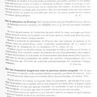 0913 - Page 843 - Analyses. Neurologie. Études générales. Sémiologie. Le tonus musculaire et la chirurgie des états d'hypertonie, par Paul Van Gehuchten... Revue des questions scientifiques... / Sur le symptôme de Poussep (Sul sintoma di Poussep), par Rodolfo Benelli, Rivista di Patologia nervosa e mentale... / Sur une éventualité dangereuse dans la ponction atlanto-occipitale (Su di una pericolosa eventualità nella puntura atlanto-occipitale), par Mario Flamberti. Actes de la Réunion des radiologiques de la Haute-Italie...