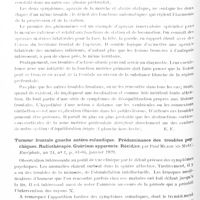0916 - Page 846 - Analyses. Neurologie. Études spéciales. Cerveau. Sur deux signes du syndrome de déséquilibration frontale : l'apraxie de la marche et l'atonie statique, par Ludo Van Bogaert et Paul Martin. Encéphale... / Tumeur frontale gauche antéro-rolandique. Prédominance des troubles psychiques. Radiothérapie. Guérison apparente. Récidive, par Paul Morin... Encéphale...