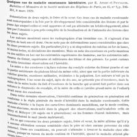 0935 - Page 865 - Analyses. Neurologie. Études spéciales. Infections et intoxications. La bradytaxie et la cinésie transitoire dans le parkinsonisme postencéphalitique (La braditasia e la cinesia transitoria nel parkinsonismo postencefalitico, par I. Sachetto. Il Policlinico (sez. prat.)... / Dystrophies. Quelques cas de maladie exostosante héréditaire, par E. Apert et Peytavin. Bulletins et mémoires de la Société médicale des hôpitaux de Paris...