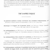 0958 - Page 888 - Analyses. Psychiatrie. Études spéciales. Contribution à la malariathérapie de la shizophrénie (Contributo alla malariaterapia della schizofrenia), par Levi-Bianchini et J. Nardi. Archivio generale di Neurologia. Psichiatria e Psicoanalisi... / Thérapeutique. La rachianesthésie. Etat actuel de la question, par Michel Deniker. Journal de chirurgie...