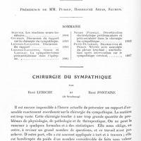 1116 - Page 1046 - Xe Réunion neurologique internationale annuelle. 3-6 juin 1929. Séance du mercredi 5 juin. Sommaire / Chirurgie du sympathique, par René Leriche et René Fontaine...