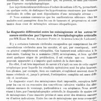 1195 - Page 1126 - Société de neurologie de Paris. Séance du 6 juin 1929. L'artériographie cérébrale et l'hypertension crânienne, par M. Egas Moniz / Le diagnostic différentiel entre les méningiomes et les autres tumeurs cérébrales par l'épreuve de l'encéphalographie artérielle, par MM. Egas Moniz, Amandio Pinto et Almeida Lima...