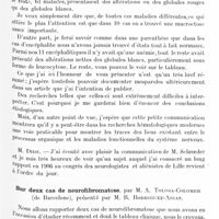 1246 - Page 1177 - Société de neurologie de Paris. Séance du 6 juin 1929. Bref résumé de recherches hématologiques dans les maladies du système nerveux, par MM. George E. Schroeder et J. Aagi Nyfeldt... / Sur deux cas de neurofibromatose, par M. A. Tolosa-Colomer..., présenté par M. B. Rodriguez-Arias