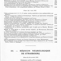 0009 - Page 5 - Année 1930. Tables du tome I. II. Société de neurologie de Paris / III. Réunion neurologique de Strasbourg
