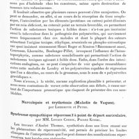 0123 - Page 71 - Société de neurologie de Paris. Séance du 9 janvier 1930. Polynévrite des quatre membres du type Landry avec régression rapide et totale, par MM. G. Roussy, René Huguenin et Mlle Parturier / Syndrome sympathique répercussif à point de départ auriculaire, par MM. Lucien Cornil, Pierre Kissel