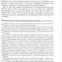 0131 - Page 79 - Société de neurologie de Paris. Séance du 9 janvier 1930. Paralysie transitoire après diminution de l'oxygène respiré aux très hautes altitudes (anoxhémie cérébrale vraisemblable), par MM. P. Béhague et Garsaux / Ramollissement bulbaire syphilitique et inanition, par C. I. Urechia