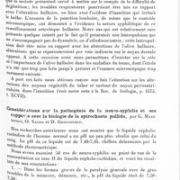 0133 - Page 81 - Société de neurologie de Paris. Séance du 9 janvier 1930. Ramollissement bulbaire syphilitique et inanition, par C. I. Urechia / Considérations sur la pathogénie de la neuro-syphilis et ses rapports avec la biologie de la spirochaeta pallida, par G. Marinesco, O. Sager et D. Grigoresco