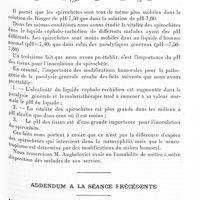0135 - Page 83 - Société de neurologie de Paris. Séance du 9 janvier 1930. Considérations sur la pathogénie de la neuro-syphilis et ses rapports avec la biologie de la spirochaeta pallida, par G. Marinesco, O. Sager et D. Grigoresco / Addendum à la séance précédente. Macrogénitosomie précoce, hydrocéphalie et hémitremblement, par L. Cornil, Mlle Hennequin, P. Kissel, J. Simonin