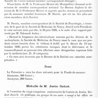 0432 - Page 380 - Société de neurologie de Paris. Séance du 6 mars 1930. Correspondance / Dons / Médaille de M. Justin Godart