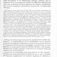0513 - Page 461 - Réunion neurologique de Strasbourg (Filiale de la Société de neurologie de Paris). Séance du 8 juin 1929. Hémorragie méningée. Considérations cliniques et biologiques sur un cas d'hémorragie méningée : toxicité du liquide céphalo-rachidien hématique. Syndrome frontal pur. Essai d'explications des troubles cliniques, par MM. J.-A. Barré, J. Guillaume et Schoch
