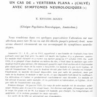 0622 - Page 568 - Mémoires originaux. Un cas de « vertebra plana » (Calvé) avec symptômes neurologiques, par E. Krygers Janzen (Clinique psychiatro-neurologique, Amsterdam)