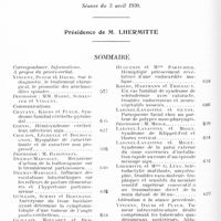 0630 - Page 576 - Société de neurologie de Paris. Séance du 3 avril 1930. Sommaire