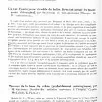 0716 - Page 662 - Société de neurologie de Varsovie. Séance du 6 décembre 1929. Syndrome de Laurence-Biedl, par M. W. Sterling / Un cas d'anévrysme cirsoïde du bulbe. Résultat actuel du traitement chirurgical, par Stawinski et Srnajderman (Clinique du Pr Orzechowski) / Tumeur de la base du crâne (probablement méningiome), par M. Orlinski (Service des maladies nerveuses à l'Hôpital Czyste. Méd. chef E. Flatau)
