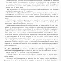 0730 - Page 676 - Analyses. Neurologie. Études générales. Infections et intoxications. May (Etienne) et Kaplan (M.). L'hypertonie et les formes encéphalitiques dans la fièvre typhoïde. Bulletins et mémoires de la Société médicale des hôpitaux de Paris... / Plazy et Marcon... Insuffisance surrénale aiguë mortelle au décours d'une grippe bénigne. Bulletins et mémoires de la Société médicale des hôpitaux de Paris...