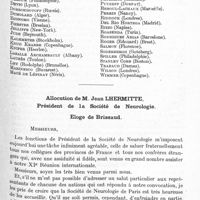 0923 - Page 869 - XIe réunion neurologique internationale annuelle 3-4 juin 1930. Allocution de M. Jean Lhermitte...