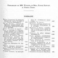 0931 - Page 877 - XIe réunion neurologique internationale annuelle 3-4 juin 1930. Séances du 3 juin. Sommaire