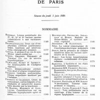 1195 - Page 1141 - Société de neurologie de Paris. Séance du jeudi 5 juin 1930. Sommaire