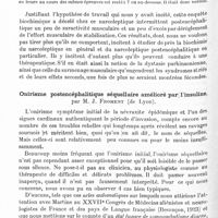 1218 - Page 1164 - Société de neurologie de Paris. Séance du jeudi 5 juin 1930. Crises de somnolence, suites éloignées d'encéphalite, et suractivité musculaire décelée parla bio-chimie, par MM. J. Froment et M. Chambron... / Onirisme postencéphalitique séquellaire amélioré par l'insuline, par M. J. Froment...