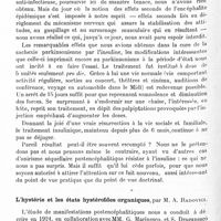 1220 - Page 1166 - Société de neurologie de Paris. Séance du jeudi 5 juin 1930. Onirisme postencéphalitique séquellaire amélioré par l'insuline, par M. J. Froment... / L'hystérie et les états hystéroïdes organiques, par M. A. Radovici