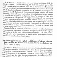 1229 - Page 1175 - Société de neurologie de Paris. Séance du jeudi 5 juin 1930. L'hystérie et les états hystéroïdes organiques, par M. A. Radovici / Les fortes hypertensions céphalo-rachidiennes d'origine veineuse. Leur latence. La discordance manométrique et clinique, par M. A. Porot...