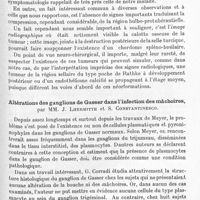 1283 - Page 1229 - Société de neurologie de Paris. Séance du 22 mai 1930. Chordome de la région sellaire. Considérations anatomiques et cliniques, par MM. Alajouanine, de Martel, Oberling et J. Guillaume / Altérations des ganglions de Gasser dans l'infection des mâchoires, par MM. J. Lhermitte et S. Constantinesco