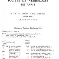 0108 - Page 45 - Société de neurologie de Paris. Liste de membres (Année 1931)