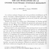 0325 - Page 262 - Mémoires originaux. Sur les myoclonies de la chorée électrique d'Hénoch-Bergeron, par Ludo van Bogaert et Jacques Sweerts...