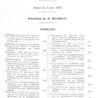 0350 - Page 287 - Société de neurologie de Paris. Séance du 5 mars 1931. Sommaire