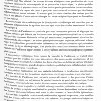0450 - Page 387 - Analyses. Neurologie. Études générales. Anatomie pathologique. Veniamin I. Runcan. Etude comparée des lésions nerveuses dans l'encéphalite épidémique et dans la maladie de Parkinson. Deductiuni anatomo-clinice. Rezultate din studiul comparat al leziunilor nervosae din encefalita epidemica si din boala lui parkinson. Thèse de Burcarest, 1930... / Hornet (T.-I.). Contribution à l'étude anatomo-clinique des paraplégies d'origine cérébrale. Contributiuni anatomo-clinice la studiul paraplegiilor de cauza cerebrala. Thèse de Bucarest, 1930...