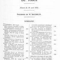 0508 - Page 445 - Société de neurologie de Paris. Séance du 16 avril 1931. Sommaire