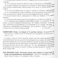 0591 - Page 528 - Analyses. Neurologie. Études générales. Bibliographie. Infections et intoxications. Biro (Maximilien). Sur la maladie de Heine-Médin (O Chorobie Heine-Medina). Neurologia Polska... / Pamboukis (Georg). La dengue et le système nerveux (Denguefieber und Nervensystem). Archives suisses de neurologie et de psychiatrie... / Van Bogaert (Ludo). Pervension morale chez l'enfant à la suite d'une infection vraisemblablement poliomyélitique. Journal de neurologie et de psychiatrie belge...