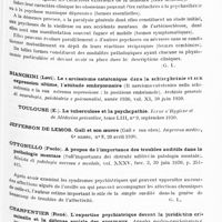 0616 - Page 553 - Analyses. Psychiatrie. Études générales. Vurpas (Cl.). Les formes cliniques des obsessions. Presse médicale... / Ottonello (Paolo). A propos de l'importance des troubles auditifs dans la pathologie mentale (Sull'importanza dei distrubi uditivi in patologia mentale). Rivista di patologia nervosa e mentale...