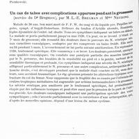 0725 - Page 662 - Société de neurologie de Varsovie. Séance du 21 mars 1931. Cas de parkinsonisme postencéphalitique avec éversion du corps en arrière se relevant pendant la marche en avant (Service des maladies nerveuses à l'Hôpital Czyste à Varsovie, méd. de serv. : Flatau), par MM. Orlinski et I. Kipman / Un cas de tabes avec complications apparues pendant la grossesse (service du Dr Bregman), par M. L.-E. Bregman et Mme Neuding