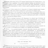 0211 - Page 153 - Sociétés. Société d'oto-neuro-ophtalmologie de Paris. Séance du 19 novembre 1931. Hémianopsie par tumeur cérébrale suivie de mort à la suite de ponction lombaire, par J. Charamis... / Séance du 9 décembre 1931